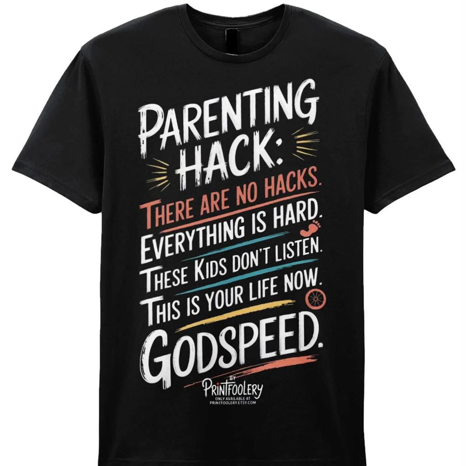 Mens Fashion Hacks - Camiseta divertida con diseño de padres,