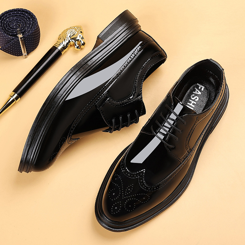 Oxford Shoes Brogue - Zapatos de vestir de charol para