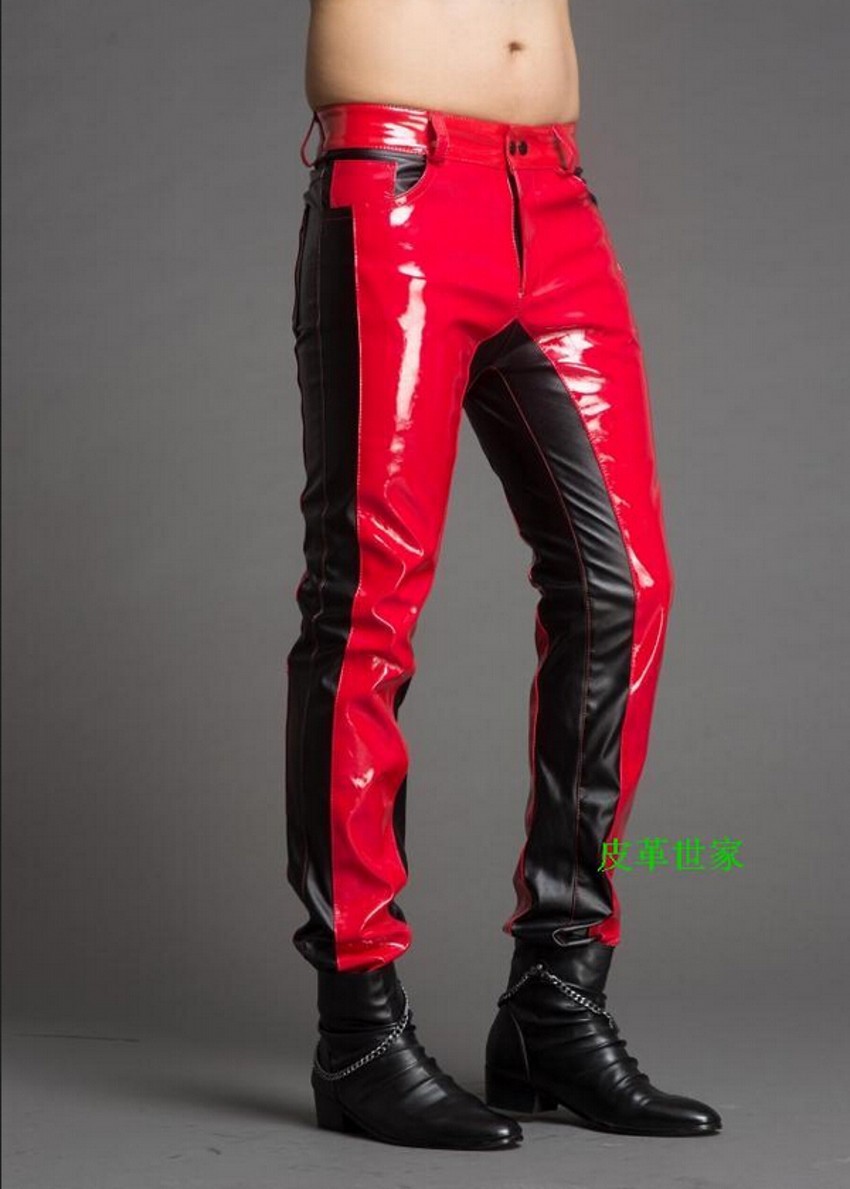 Jeans Pants Fashion Men - Nuevos pantalones de cuero con costuras
