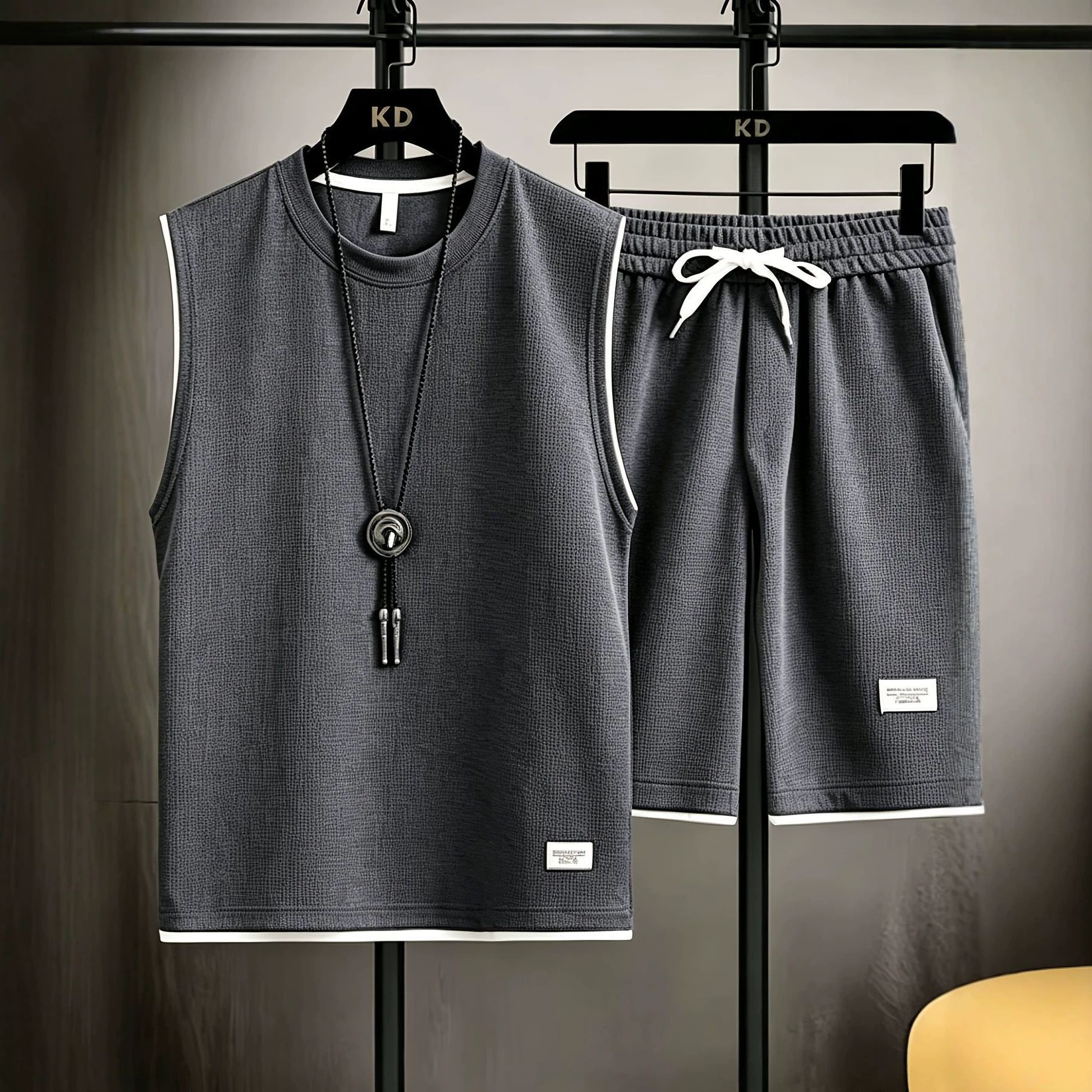 Mens Fashion Casual - Conjunto de chaleco deportivo de verano