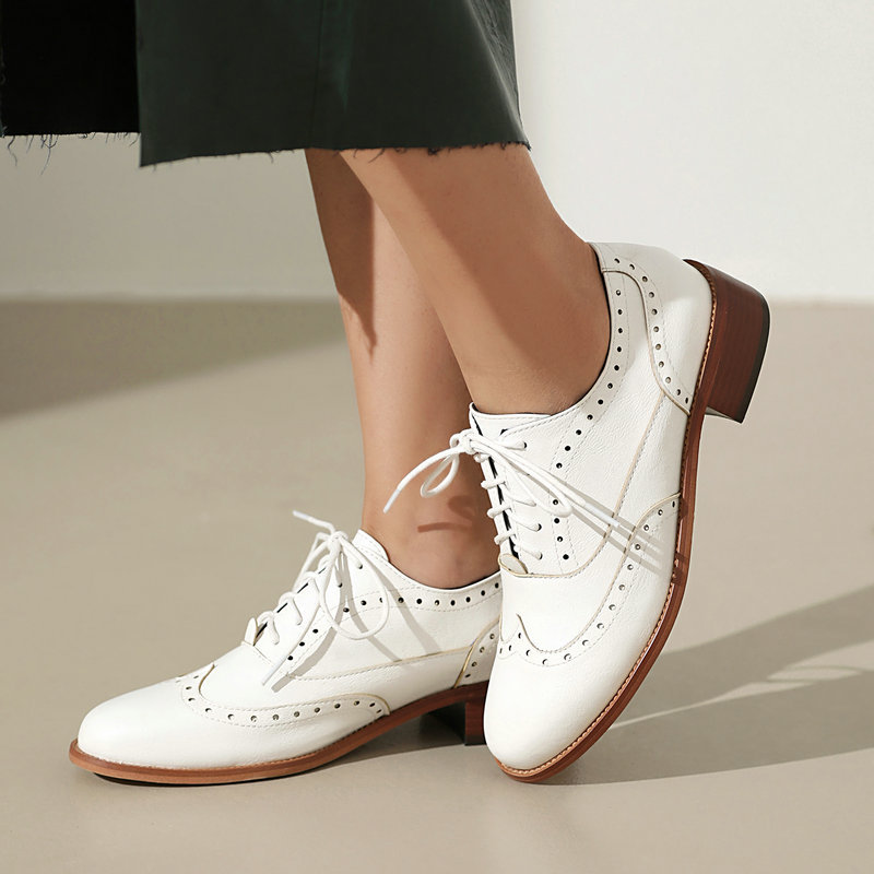 Oxford Shoes Brogue - Zapatos Oxford Brogue para mujer, con