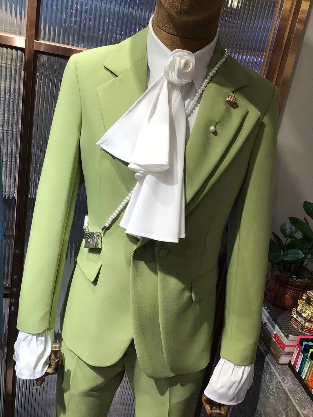 Mens Fashion Trajes - Trajes de boda verde personalizados para