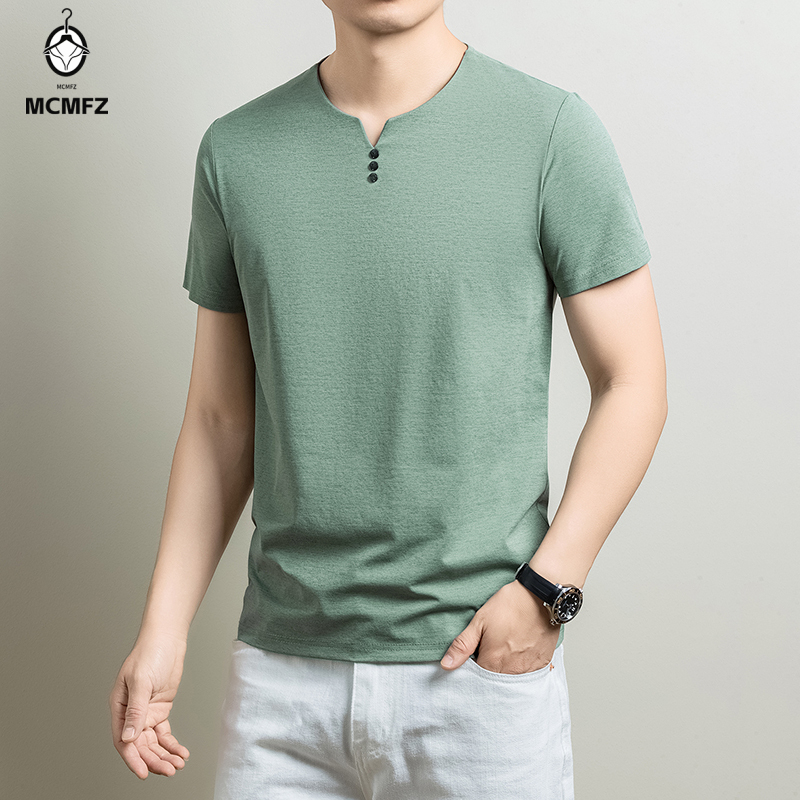Men'S Fashion Undershirt - Camiseta Henley básica para hombre, cómoda