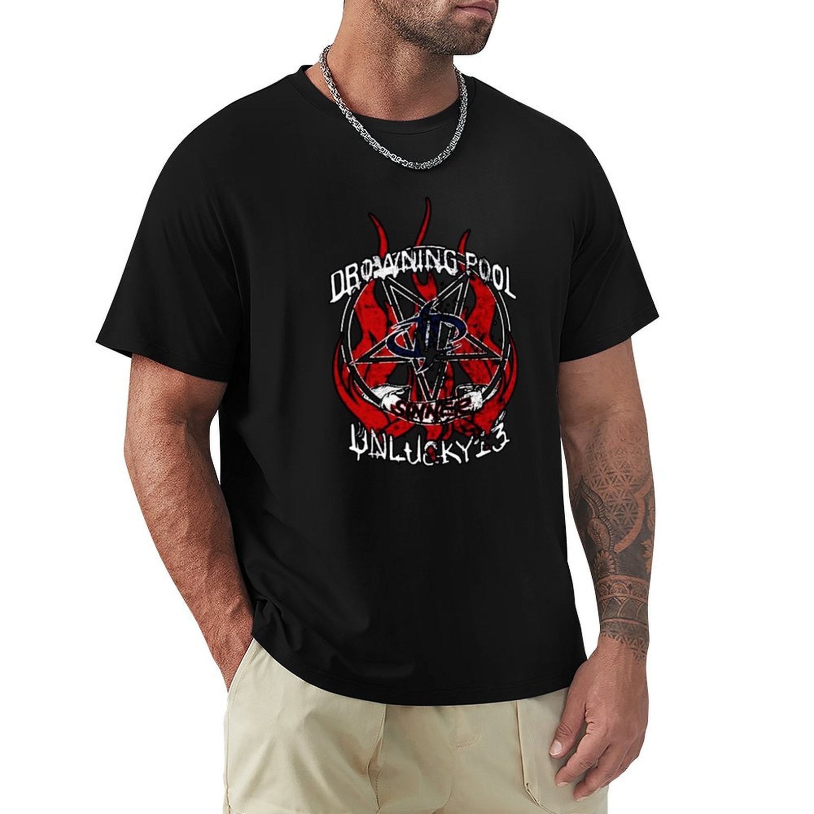 Men'S Fashion Genres - Camiseta con logo de la banda