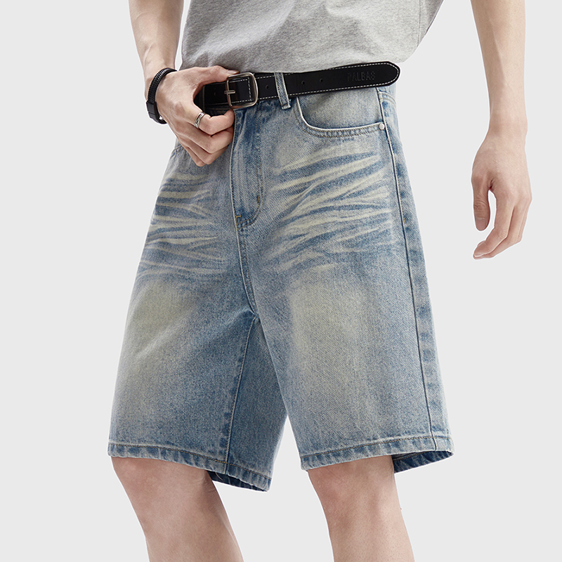 Jeans Pants Fashion Men - Pantalones Cortos de Mezclilla Vintage Lavados