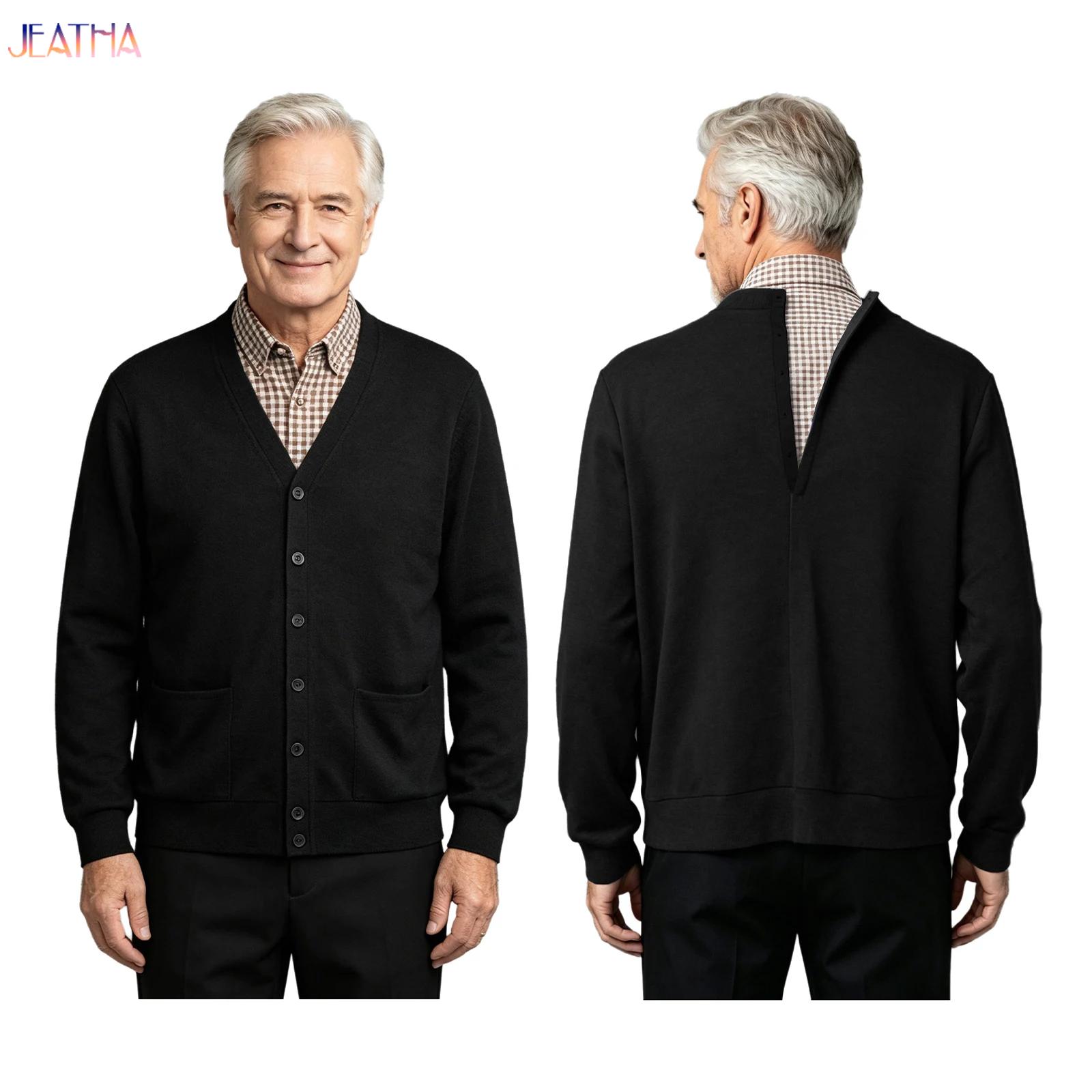 Knitted Cardigan Men - Cárdigan Adaptativo para Hombres Mayores y