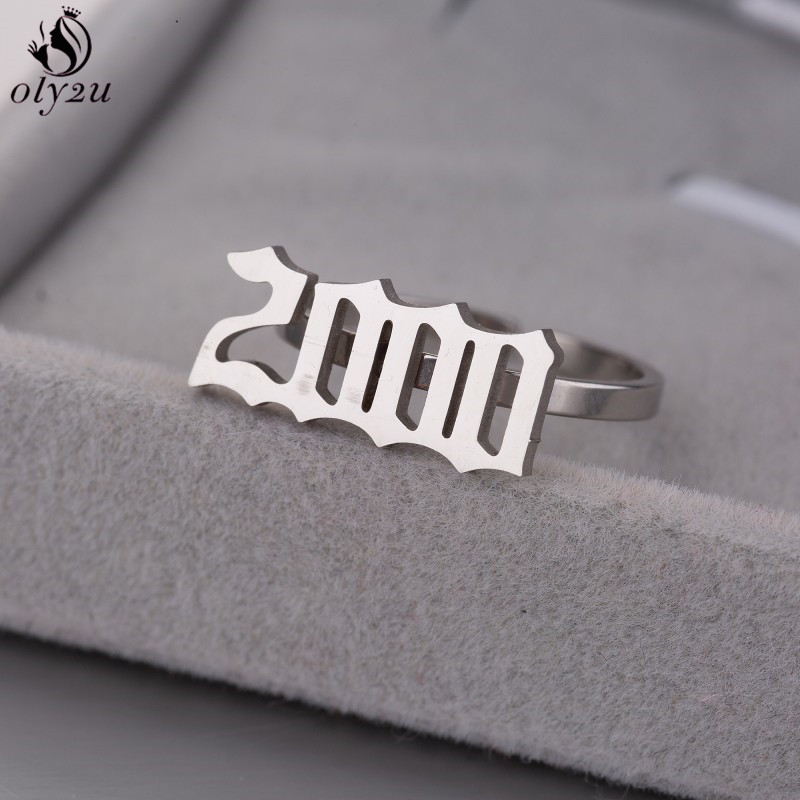 Men'S Fashion Year 2000 - Oly2u Anillos personalizados con número del