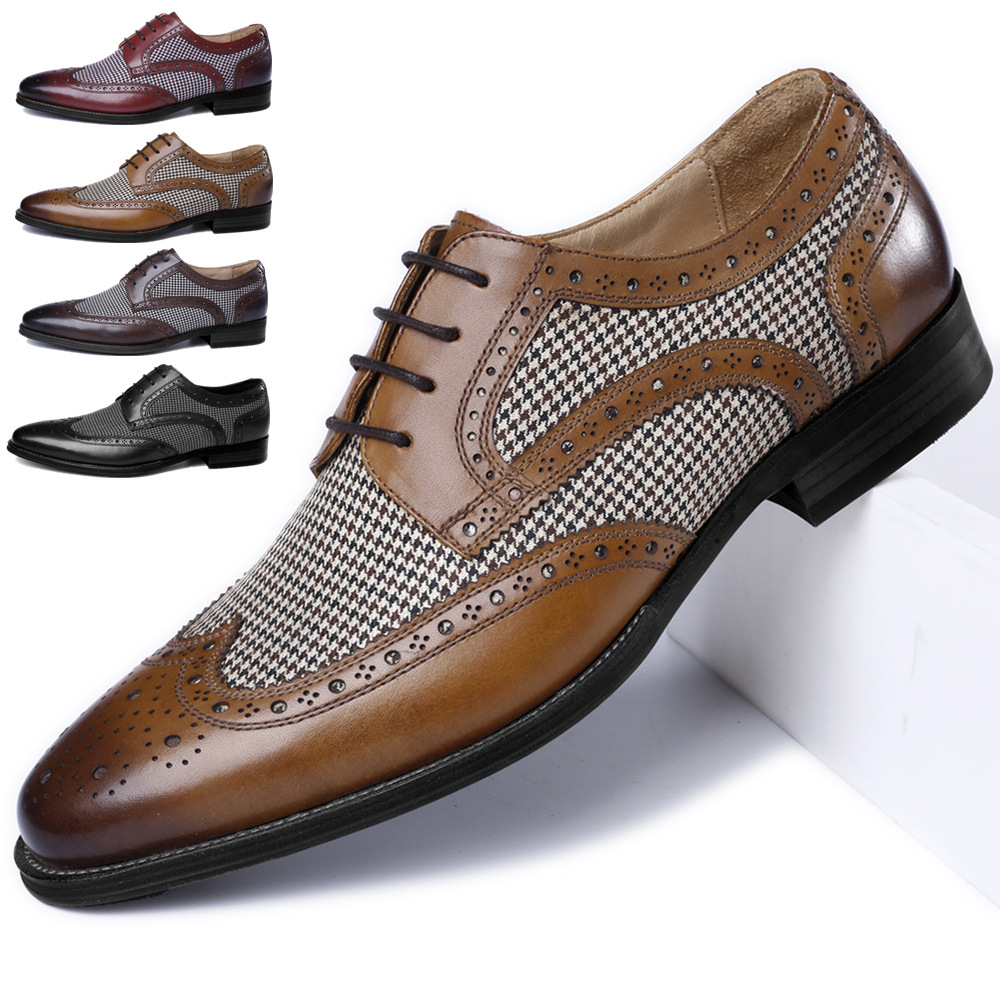 Oxford Shoes Brogue - Zapatos de negocios Oxford para hombre,