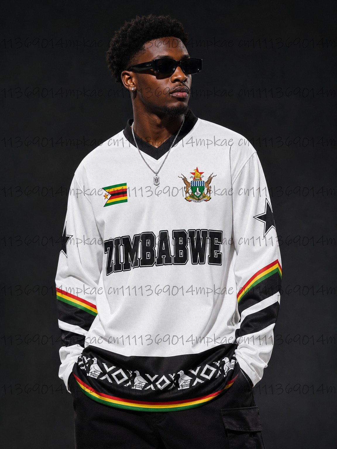 Mens Fashion Style - Camiseta de Manga Larga con Cuello