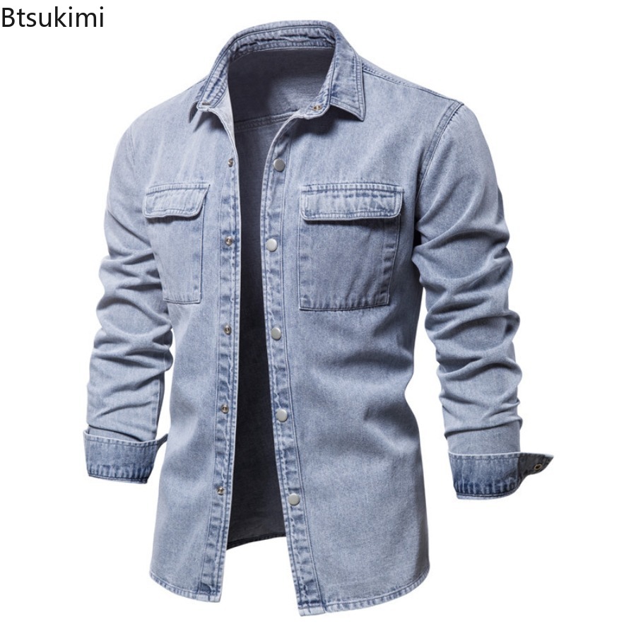 Chaquetas vaqueras ajustadas a - Jeans Shirt Fashion For Men reseña y precio