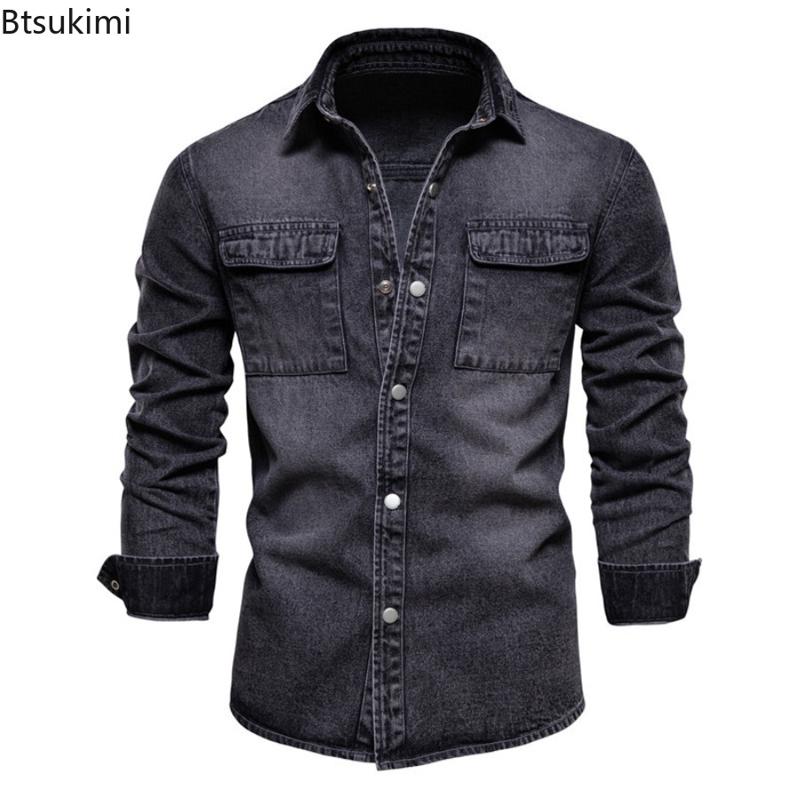 Chaquetas vaqueras ajustadas a - Jeans Shirt Fashion For Men reseña y precio