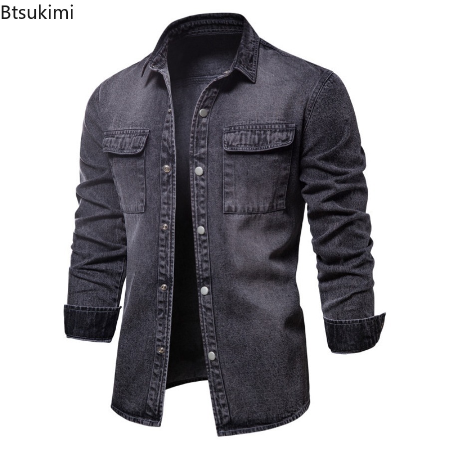 Chaquetas vaqueras ajustadas a - Jeans Shirt Fashion For Men reseña y precio