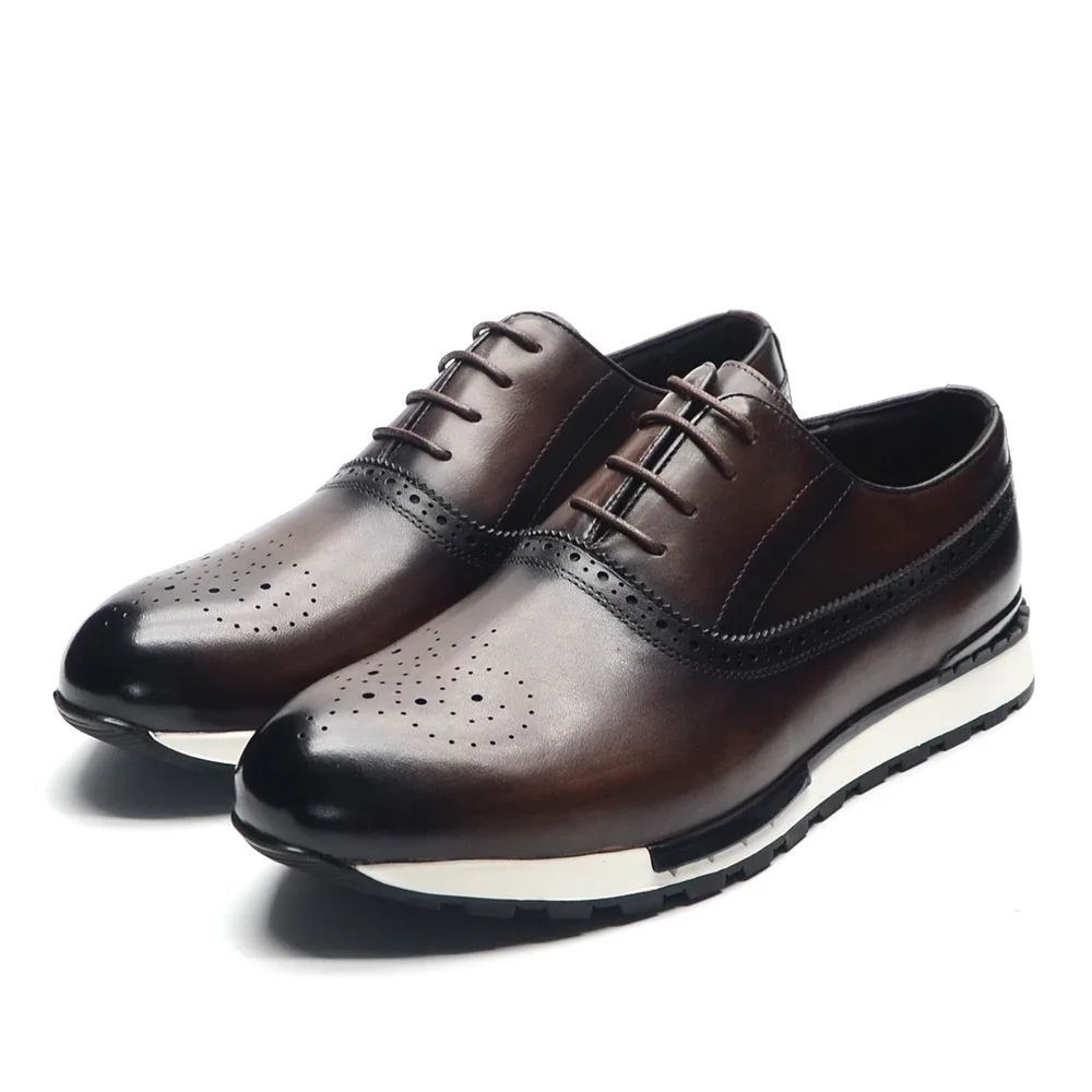 Zapatos Oxford de cuero genuin - Oxford Shoes Brogue reseña y precio