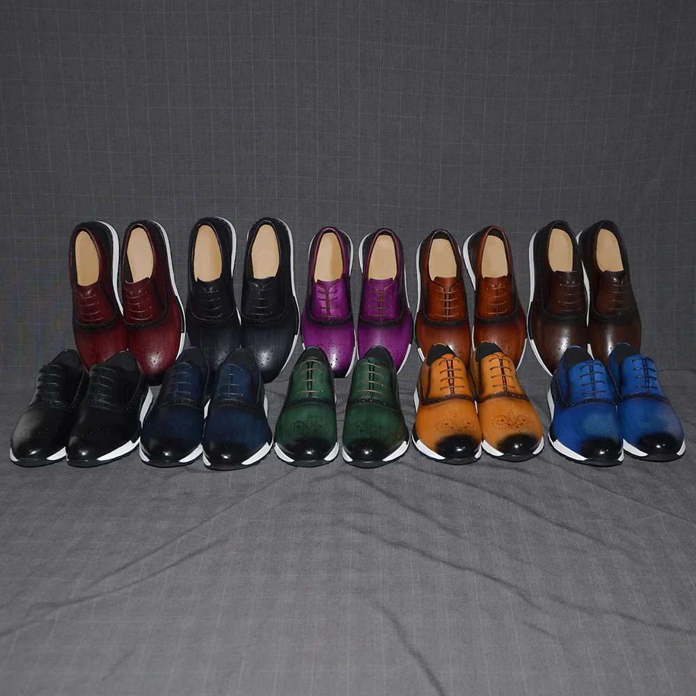 Zapatos Oxford de cuero genuin - Oxford Shoes Brogue reseña y precio
