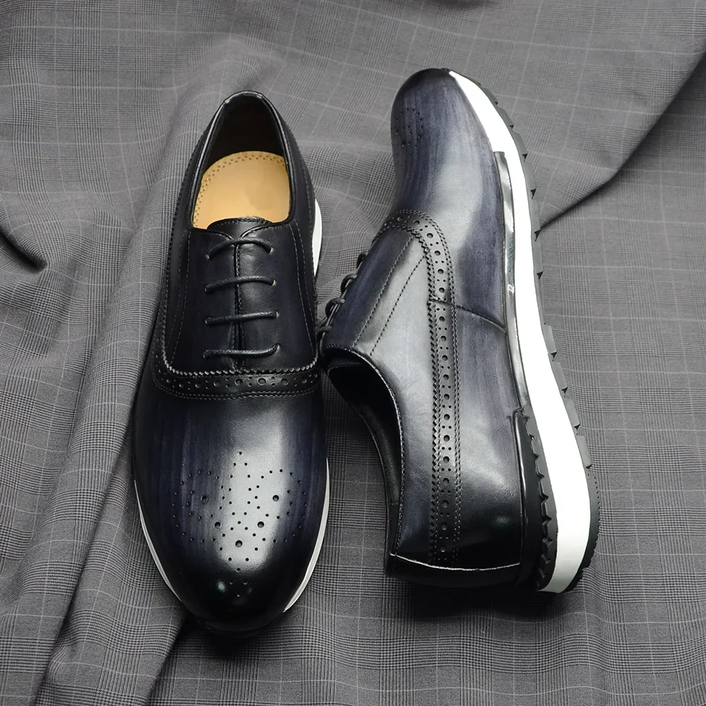 Zapatos Oxford de cuero genuin - Oxford Shoes Brogue reseña y precio