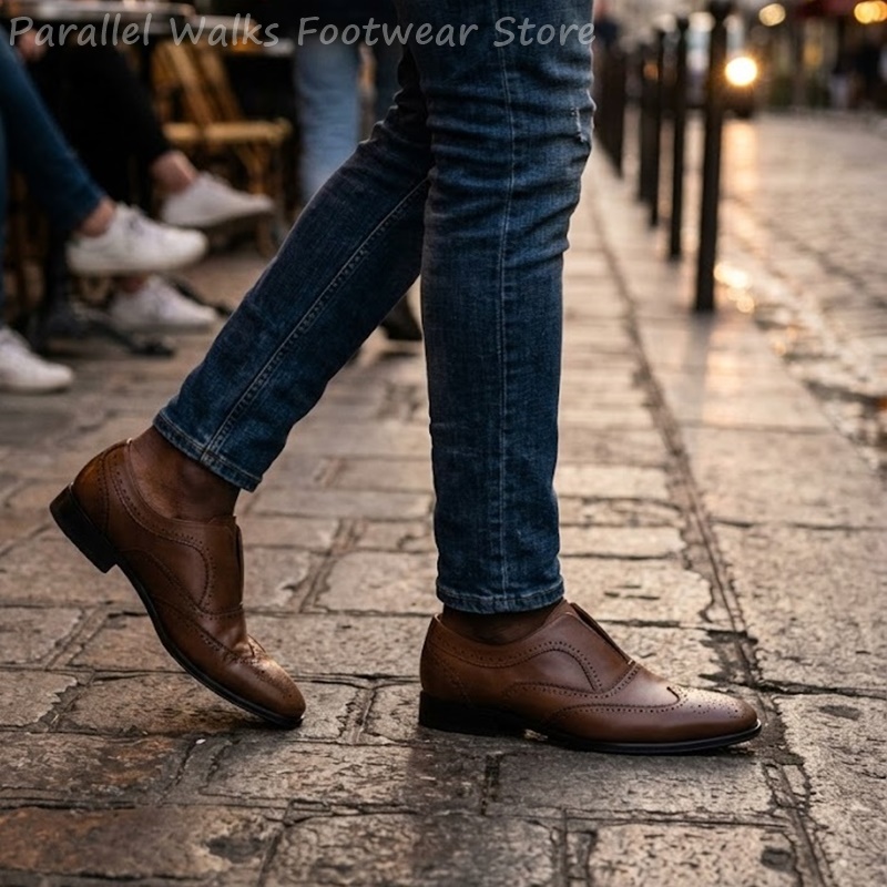 Zapatos Brogue de Cuero Marrón - Oxford Shoes Brogue reseña y precio
