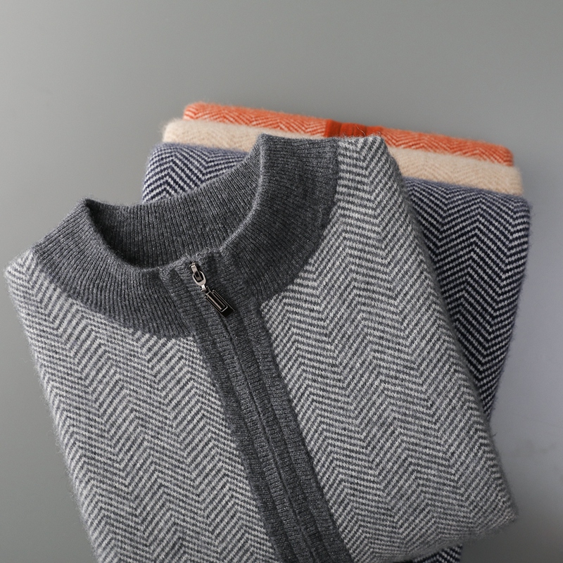 Conjunto de Jacquard 100% Lana - Knitted Cardigan Men reseña y precio