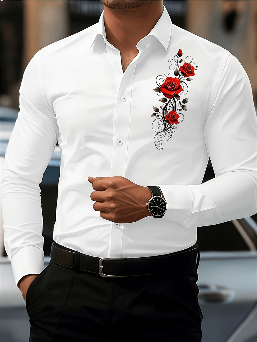 Camisa de Manga Larga con Esta - Mens Fashion Style reseña y precio