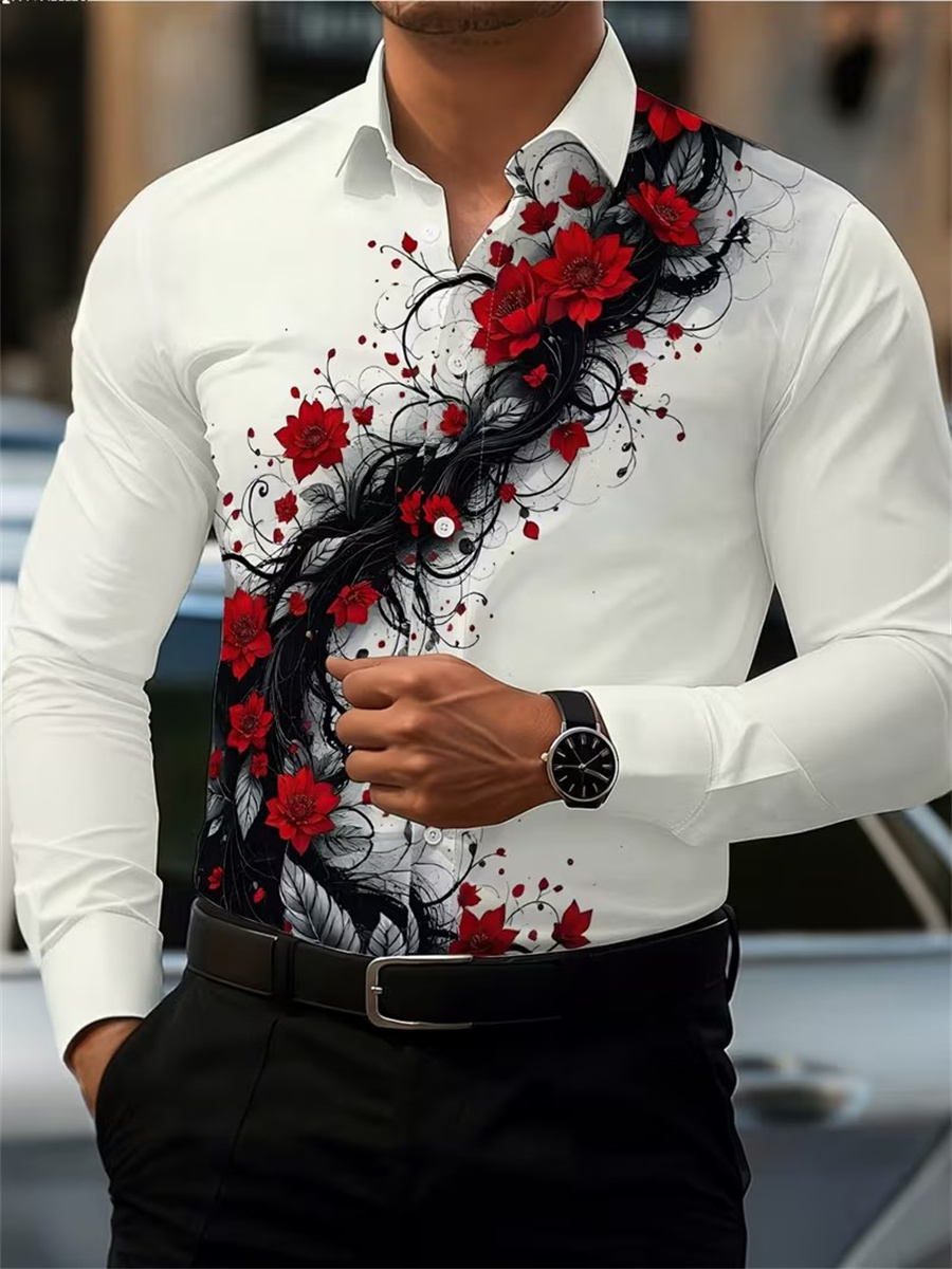 Camisa de Manga Larga con Esta - Mens Fashion Style reseña y precio