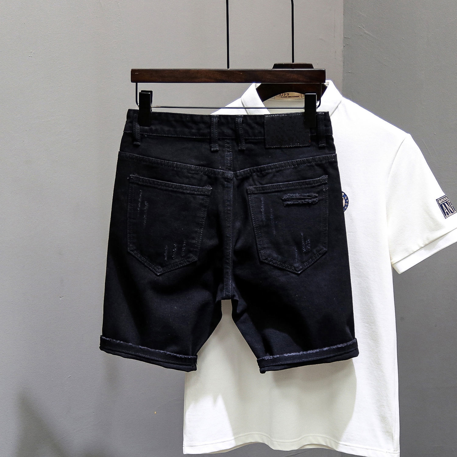 Pantalones vaqueros cortos aju - Jeans Pants Fashion Men reseña y precio