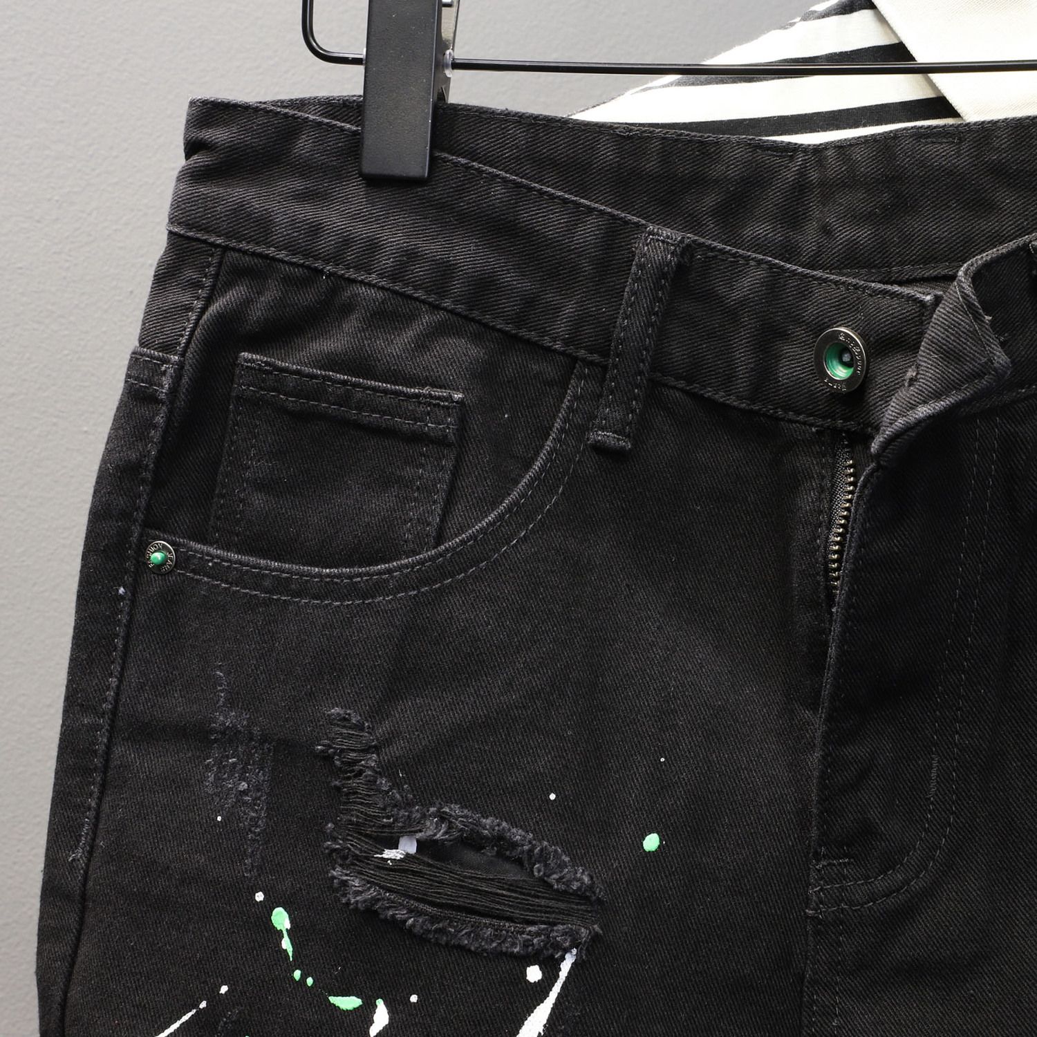 Pantalones vaqueros cortos aju - Jeans Pants Fashion Men reseña y precio