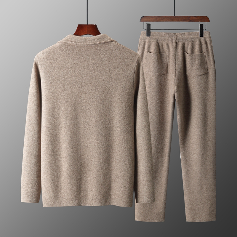 Conjunto de Dos Piezas de Lana - Knitted Cardigan Men reseña y precio