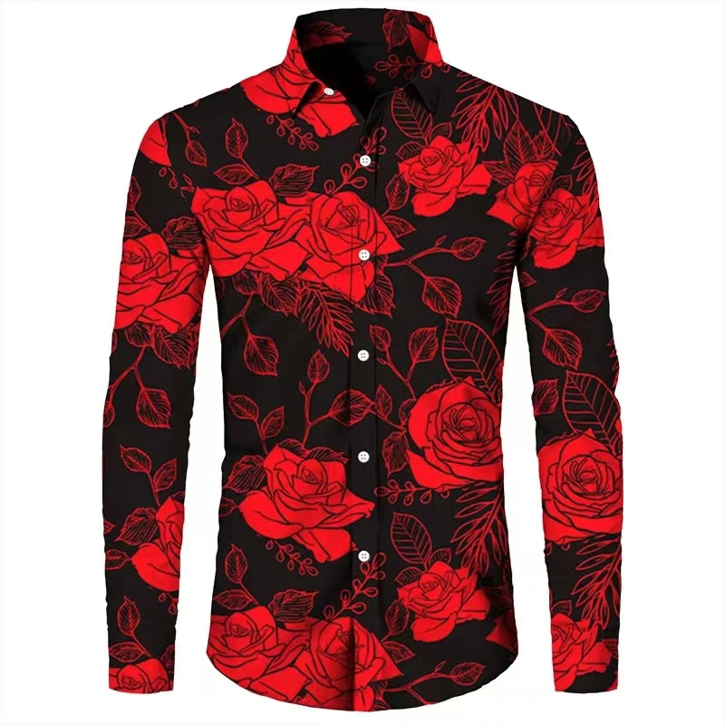 Camisas de Manga Larga con Est - Mens Fashion Casual reseña y precio