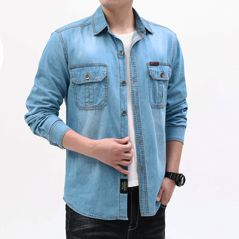 Nuevas camisas de mezclilla in - Jeans Shirt Fashion For Men reseña y precio