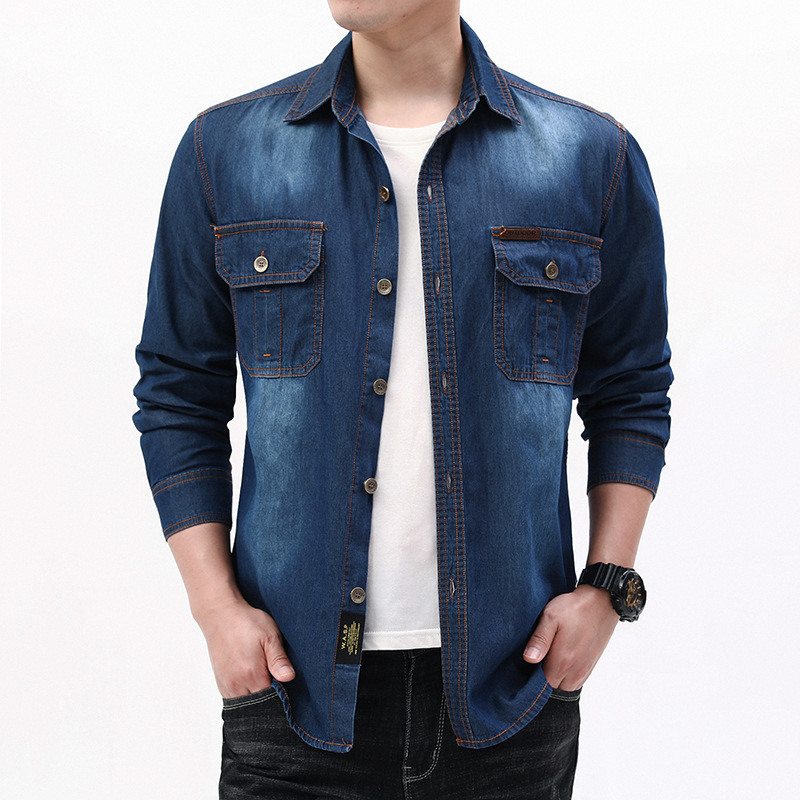 Nuevas camisas de mezclilla in - Jeans Shirt Fashion For Men reseña y precio