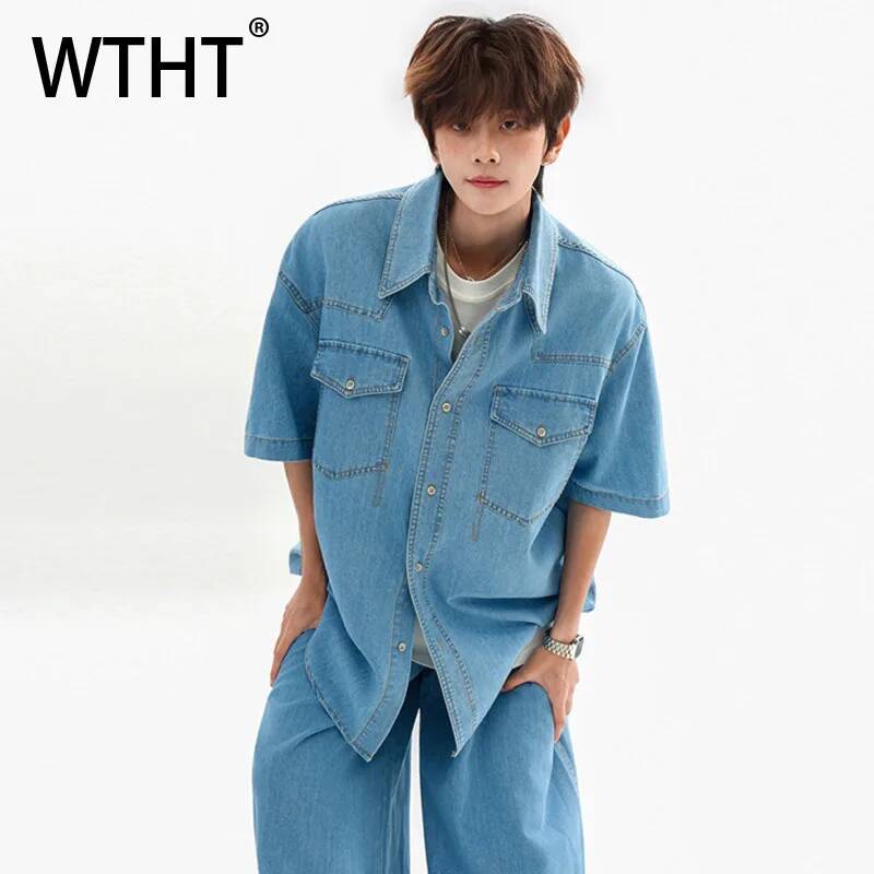 Camisas Vaqueras Holgadas con  - Jeans Shirt Fashion For Men reseña y precio